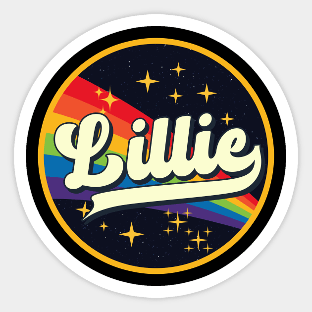 Lillie // Rainbow In Space Vintage Style Sticker by LMW Art